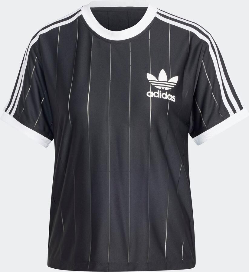 Adidas Originals Pinstripe Poly T-Shirt Black- Dames Black - Foto 3