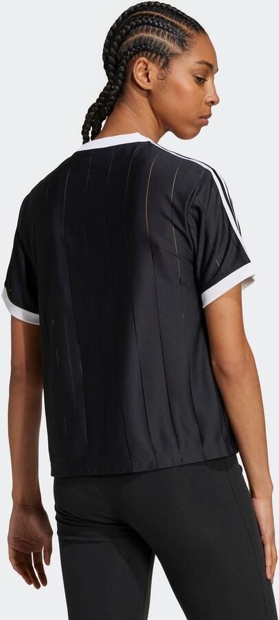 Adidas Originals Pinstripe Poly T-Shirt Black- Dames Black - Foto 6
