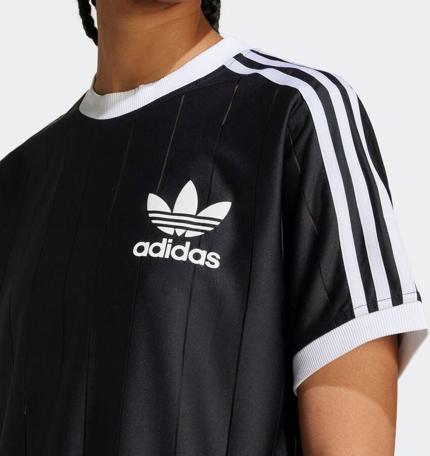 Adidas Originals Pinstripe Poly T-Shirt Black- Dames Black