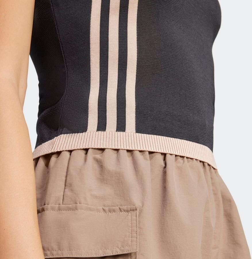 Adidas Geribbelde Crew Neck T-shirt Black Dames - Foto 2