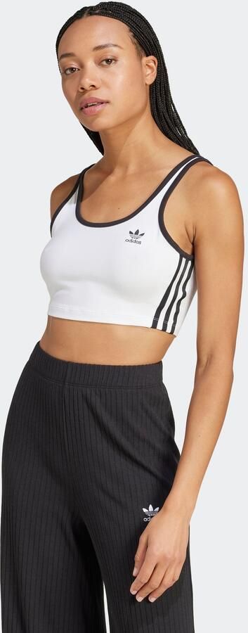 Adidas Originals 3-Stripes Crop Tank Top Wit- Dames Wit - Foto 8