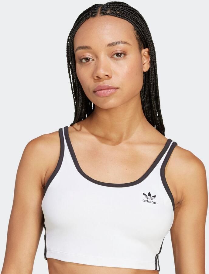 Adidas Originals 3-Stripes Crop Tank Top Wit- Dames Wit - Foto 4