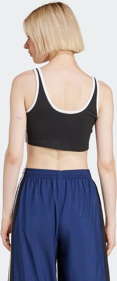 Adidas Originals 3-Stripes Crop Tank Top Zwart- Dames Zwart - Foto 6