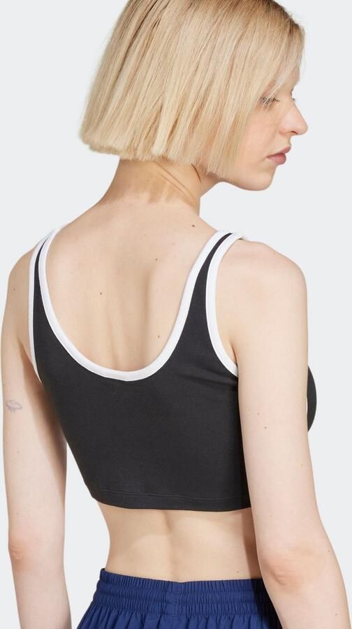 Adidas Originals 3-Stripes Crop Tank Top Zwart- Dames Zwart - Foto 4