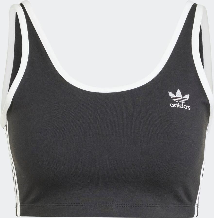Adidas Originals 3-Stripes Crop Tank Top Zwart- Dames Zwart