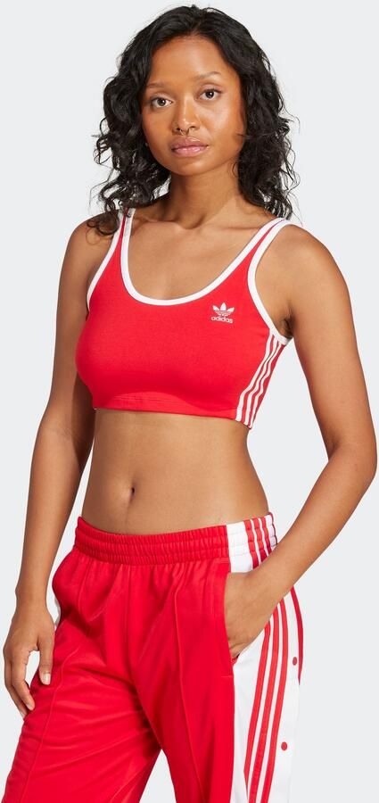 Adidas Originals 3-Stripes Crop Tank Top Rood- Dames Rood - Foto 6