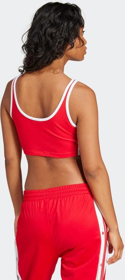 Adidas Originals 3-Stripes Crop Tank Top Rood- Dames Rood - Foto 5