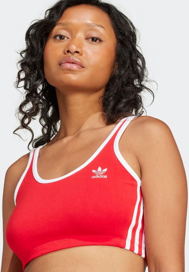 Adidas Originals 3-Stripes Crop Tank Top Rood- Dames Rood - Foto 2