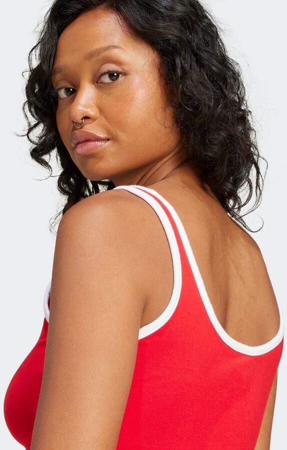 Adidas Originals 3-Stripes Crop Tank Top Rood- Dames Rood - Foto 3