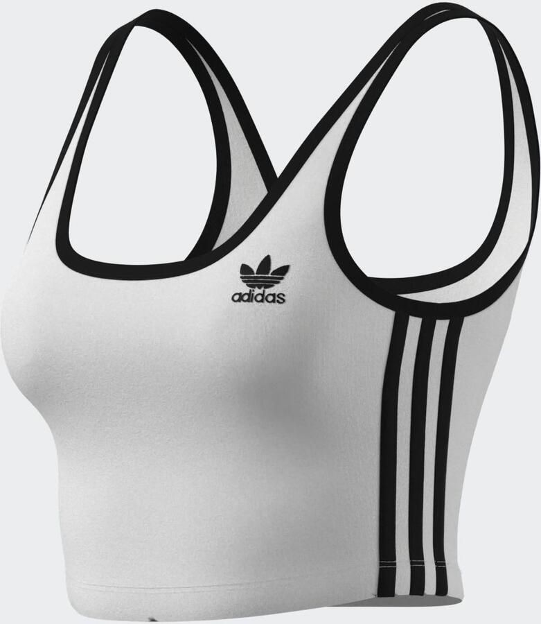 Adidas Originals 3-Stripes Crop Tank Top Wit- Dames Wit - Foto 3
