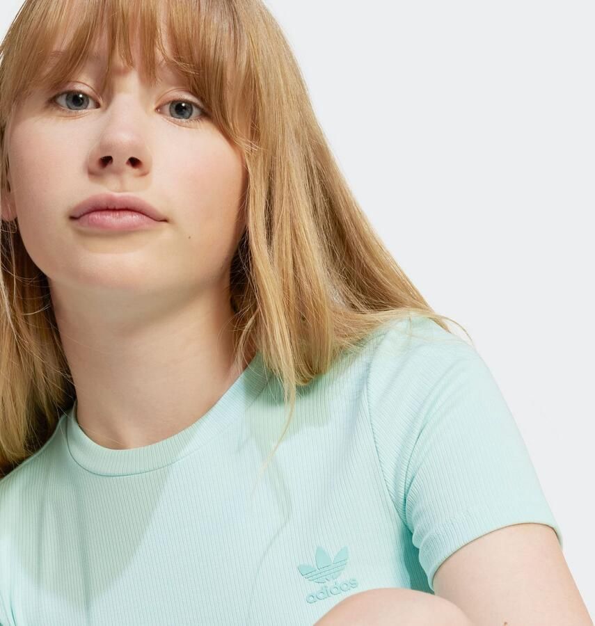 Adidas Originals Kort T-shirt met logoprint en ronde hals