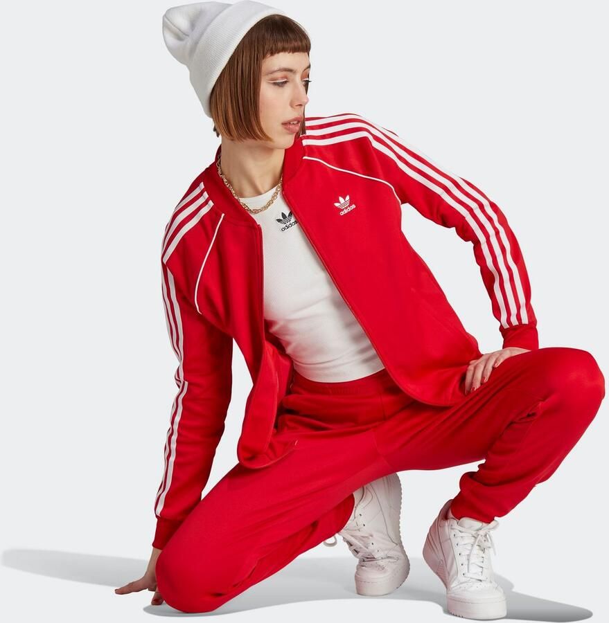 Adidas Originals Stijlvolle Zip-Through Sweatshirt voor Dames Rood Dames - Foto 2