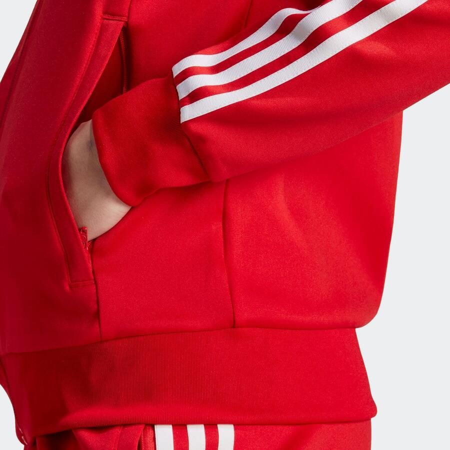 Adidas Originals Stijlvolle Zip-Through Sweatshirt voor Dames Rood Dames