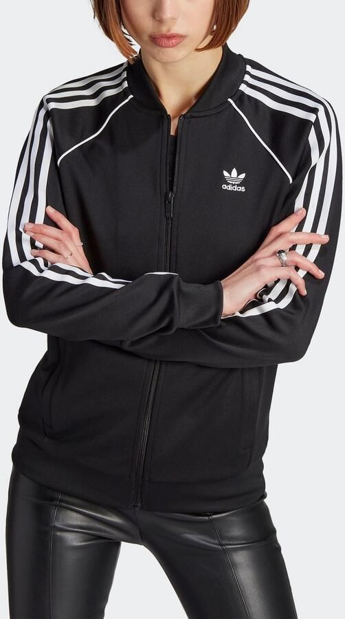 Adidas Originals Zwarte Zip Sweatshirt voor Dames Regular Fit Zwart Dames - Foto 6