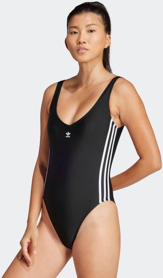 Adidas Originals Adicolor 3-Stripes Badpak Zwart- Dames Zwart - Foto 4