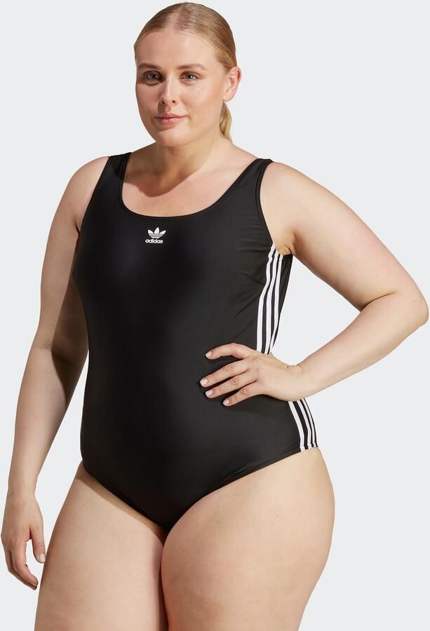 Adidas Adicolor 3-Stripes Badpak (Grote Maat) Zwart- Dames Zwart - Foto 7