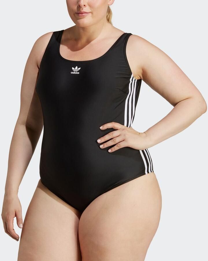 Adidas Adicolor 3-Stripes Badpak (Grote Maat) Zwart- Dames Zwart - Foto 3