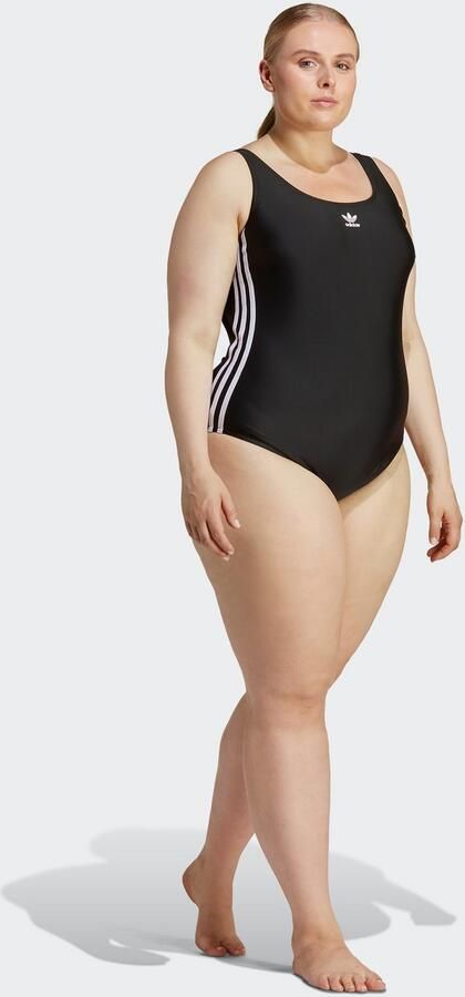 Adidas Adicolor 3-Stripes Badpak (Grote Maat) Zwart- Dames Zwart - Foto 6