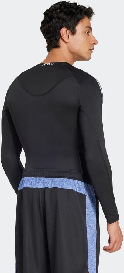Adidas TECHFIT Compression Training 3-Stripes Longsleeve Zwart- Heren Zwart - Foto 6