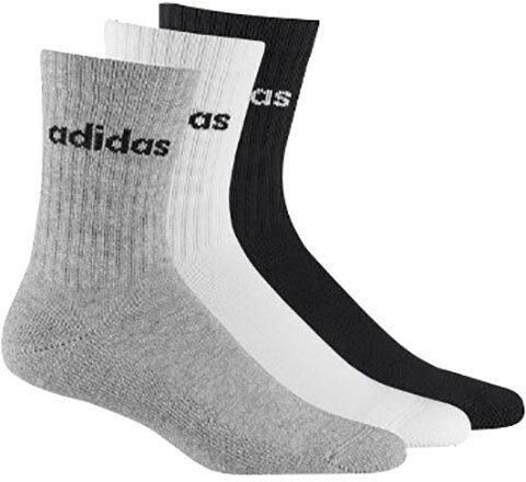 Adidas Sportswear Cushion Linear Crew Sokken (3 Pack) Lang Kleding medium grey heather white black maat: 43-45 beschikbare maaten:37-39 40-42 43 - Foto 2