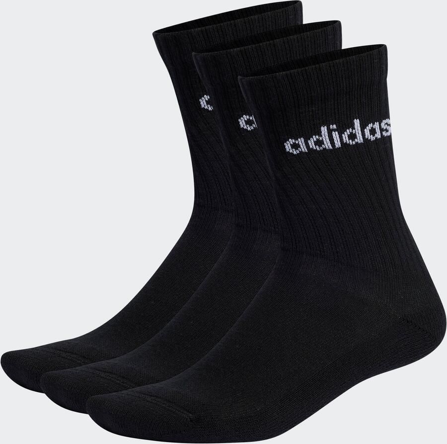 Adidas Sportswear Cushion Linear Crew Sokken (3 Pack) Lang Kleding black black black maat: 43-45 beschikbare maaten:37-39 40-42 43-45