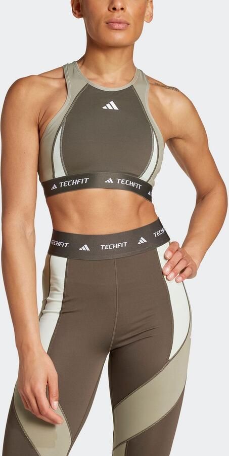 Adidas TECHFIT Medium-Support High-Neck Colorblock Beha - Foto 6