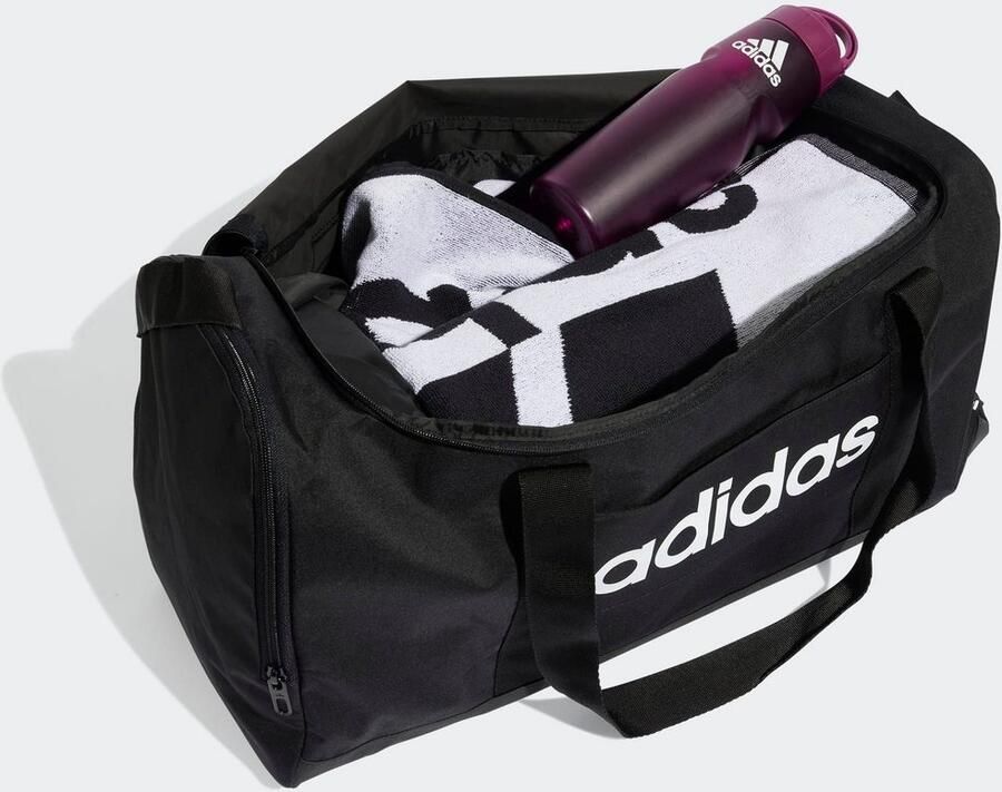 Adidas Originals Linear Duffel M Unisex Sporttassen & Gymbags zwart Maat ONE SIZE Accessoires - Foto 3