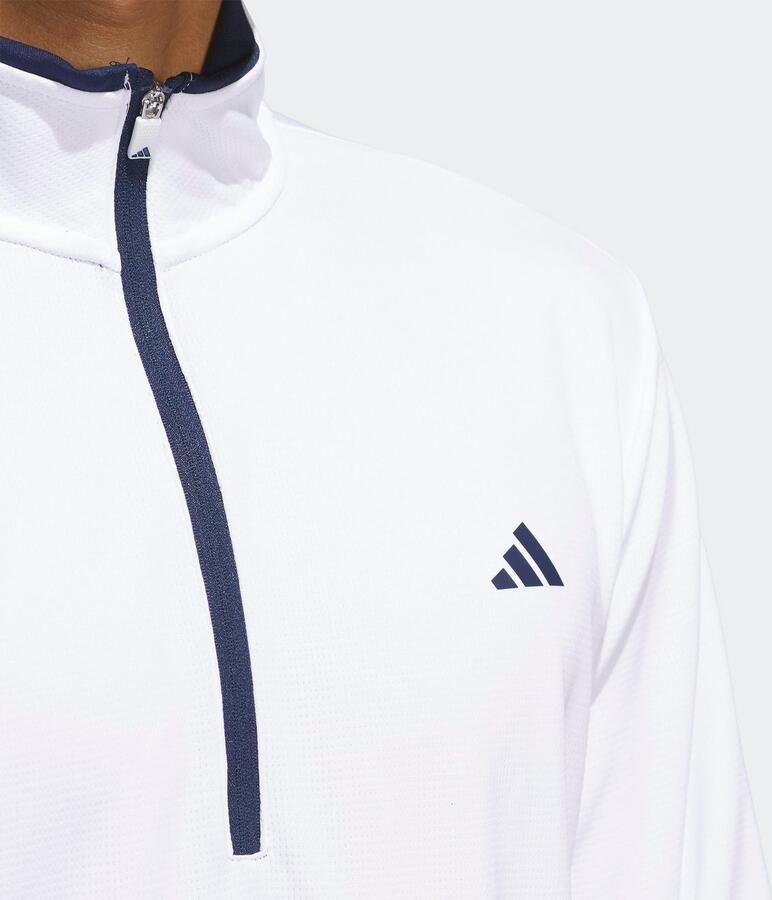 Adidas Lichtgewicht Top met Halflange Rits Wit- Heren Wit