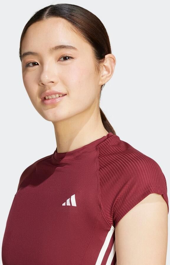 Adidas Hyperglam Slim T-Shirt Bordeaux- Dames Bordeaux - Foto 14