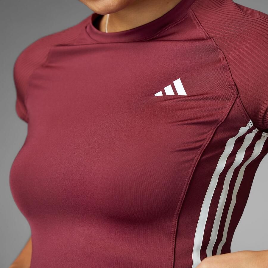 Adidas Hyperglam Slim T-Shirt Bordeaux- Dames Bordeaux - Foto 3
