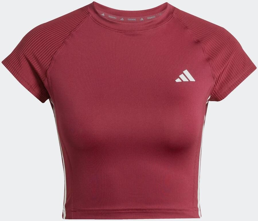 Adidas Hyperglam Slim T-Shirt Bordeaux- Dames Bordeaux - Foto 12