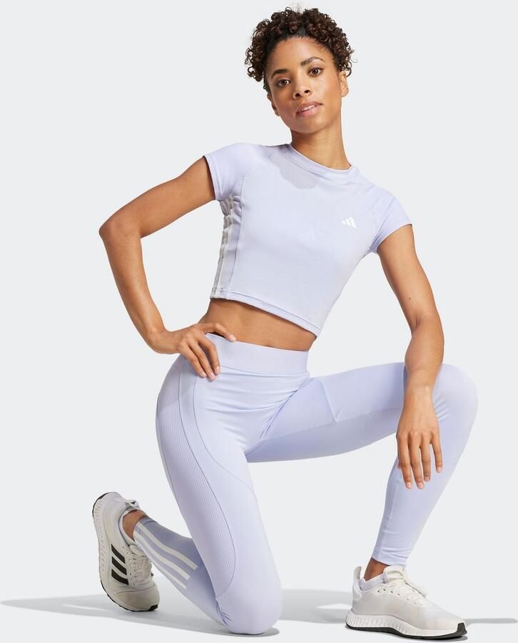 Adidas Hyperglam Slim T-Shirt Paars- Dames Paars - Foto 12