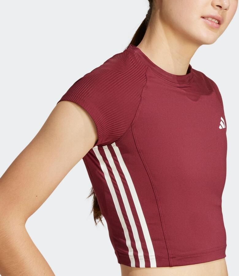Adidas Hyperglam Slim T-Shirt Bordeaux- Dames Bordeaux - Foto 11