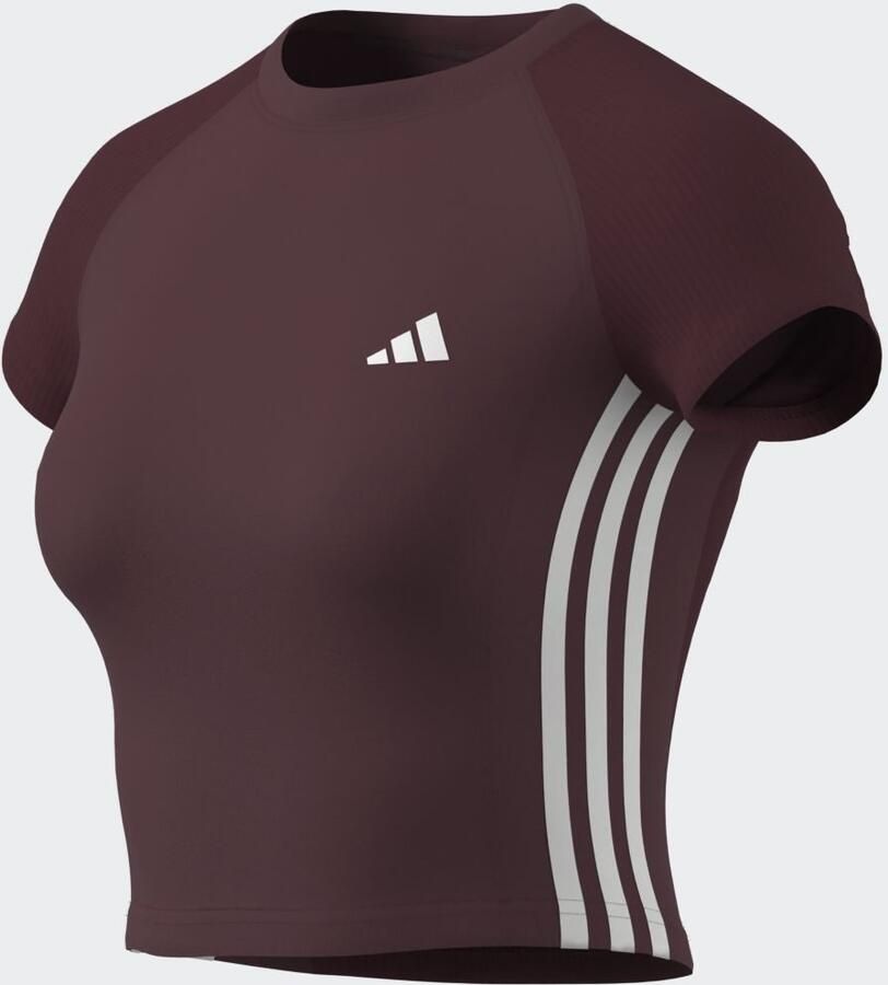 Adidas Hyperglam Slim T-Shirt Bordeaux- Dames Bordeaux - Foto 9