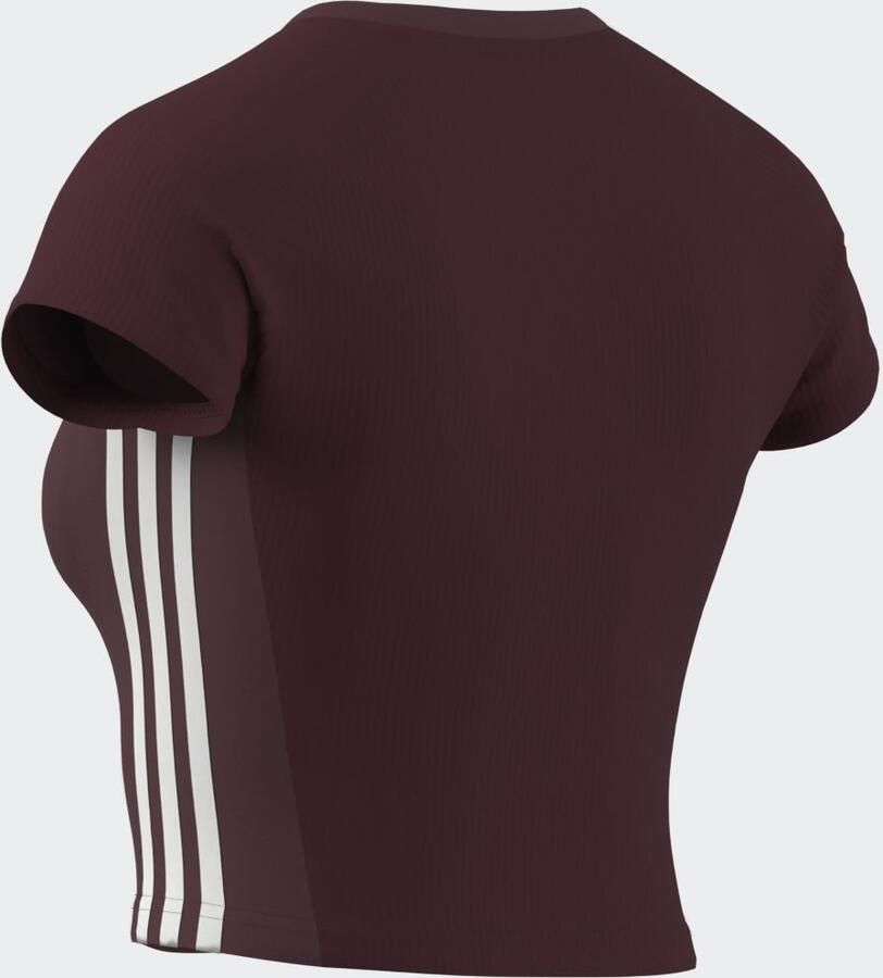 Adidas Hyperglam Slim T-Shirt Bordeaux- Dames Bordeaux - Foto 10