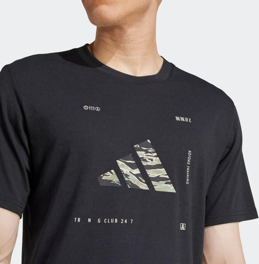 Adidas Performance T-shirt M BOX LOGO G T Trainingsshirt met CLIMACOOL logo met camoprint