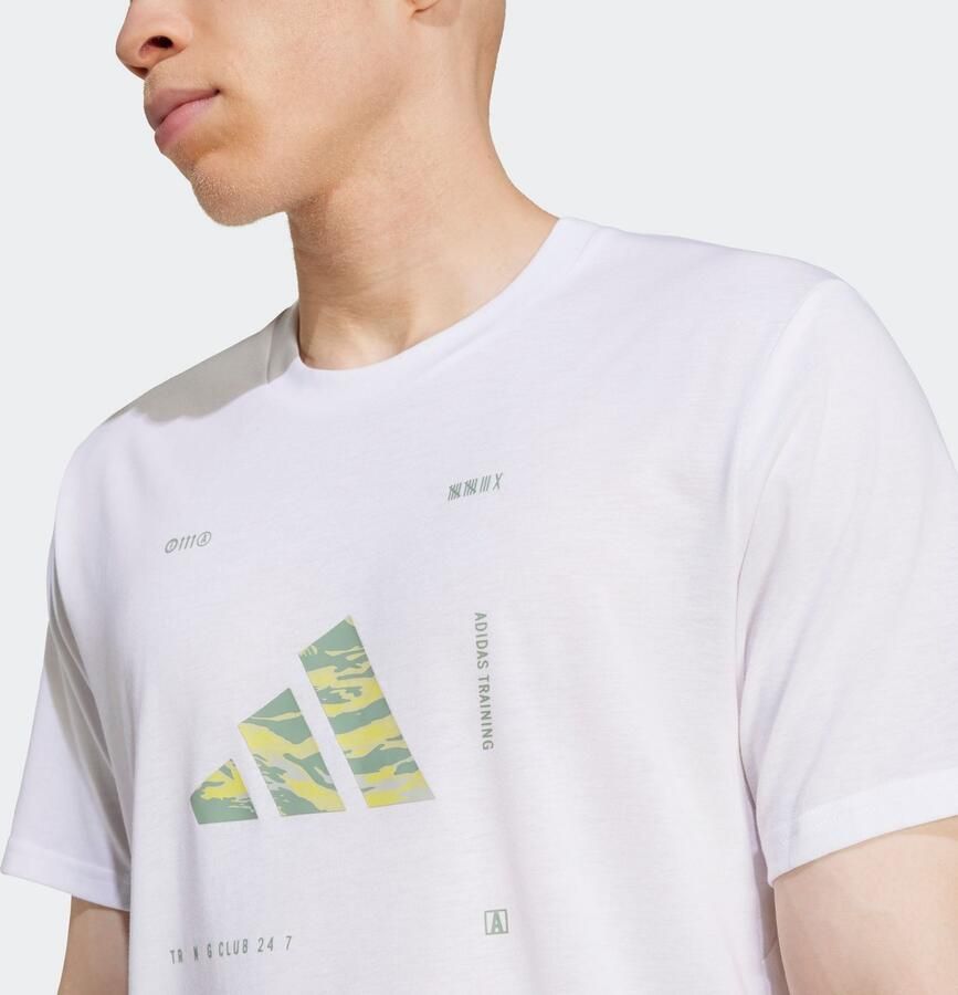 Adidas Performance T-shirt M BOX LOGO G T Trainingsshirt met CLIMACOOL logo met camoprint