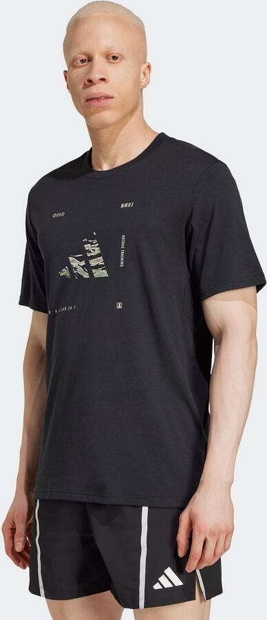 Adidas Performance T-shirt M BOX LOGO G T Trainingsshirt met CLIMACOOL logo met camoprint - Foto 6