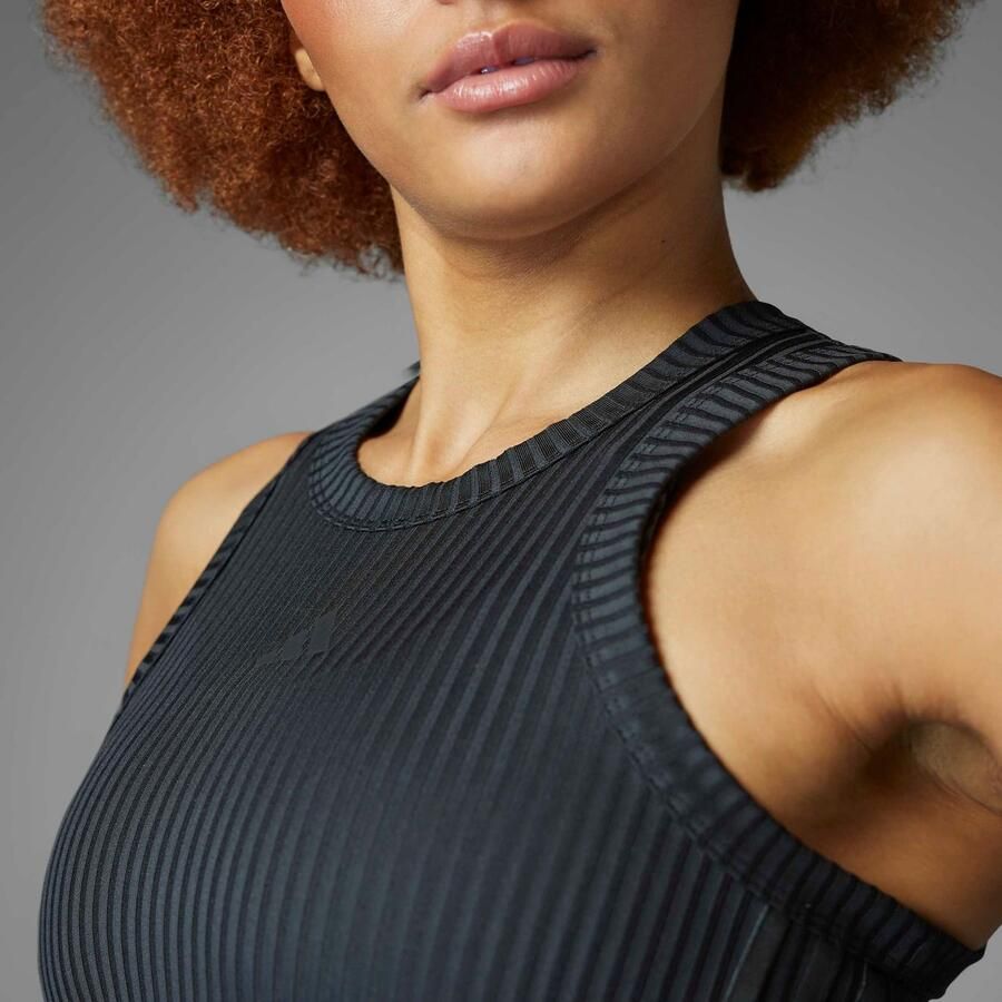 Adidas All Gym Seasonal Rib Tight Fit Tonal 3-Stripes Tanktop - Foto 3