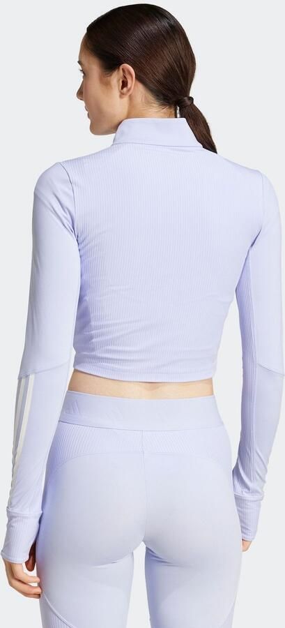 Adidas Hyperglam Rib Full Zip Top Paars- Dames Paars - Foto 17