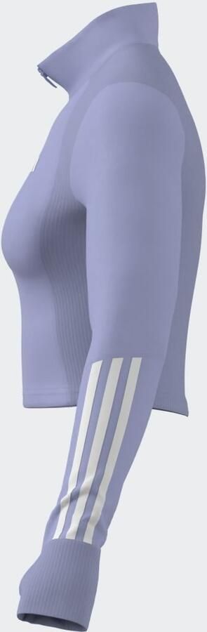Adidas Hyperglam Rib Full Zip Top Paars- Dames Paars - Foto 18