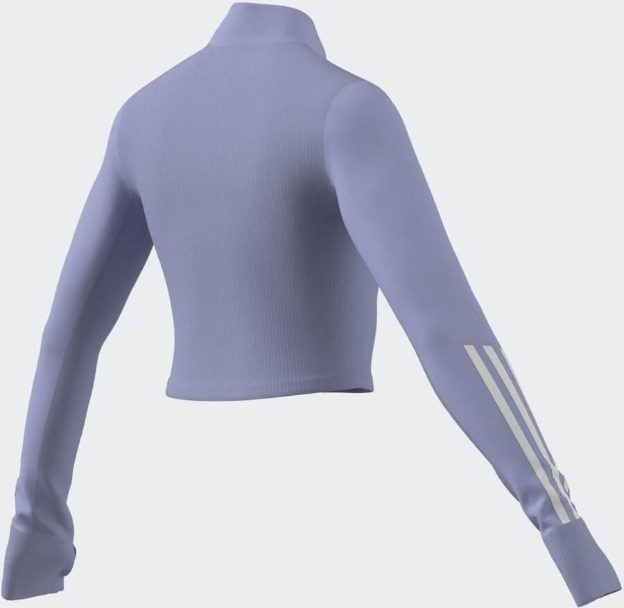 Adidas Hyperglam Rib Full Zip Top Paars- Dames Paars - Foto 10