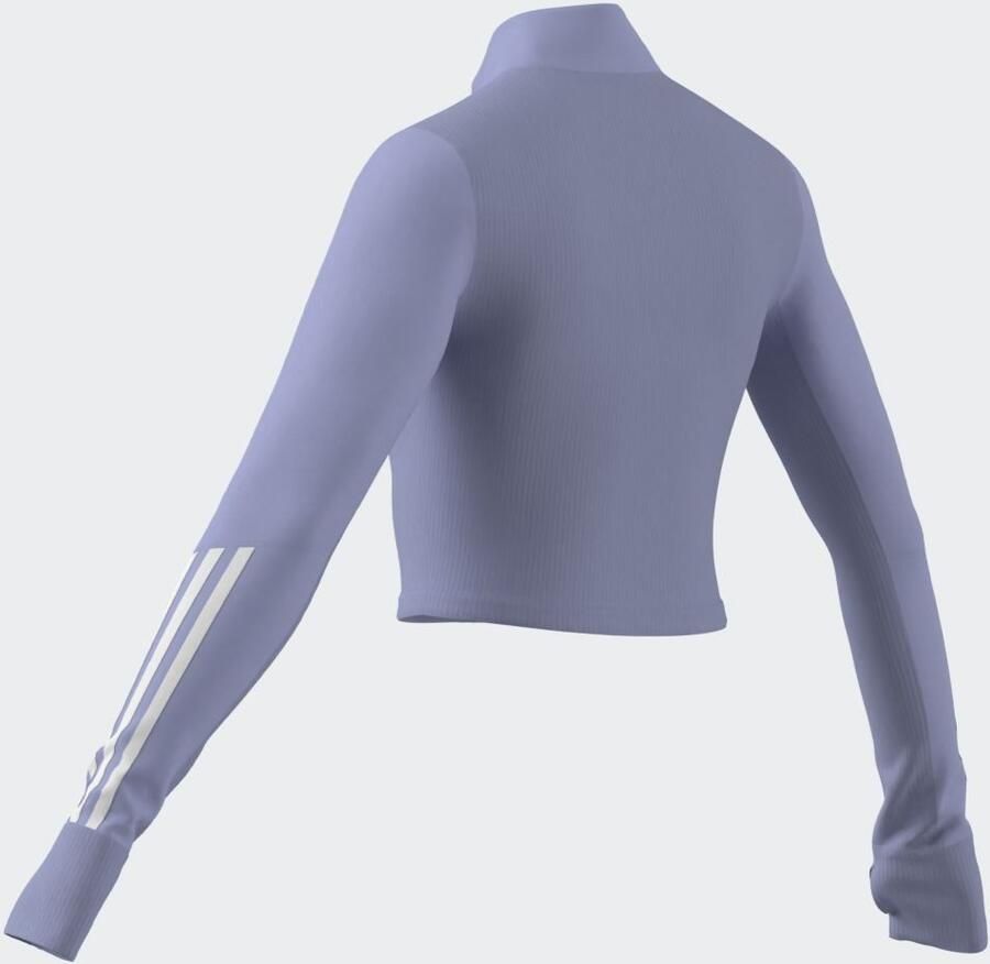 Adidas Hyperglam Rib Full Zip Top Paars- Dames Paars - Foto 11