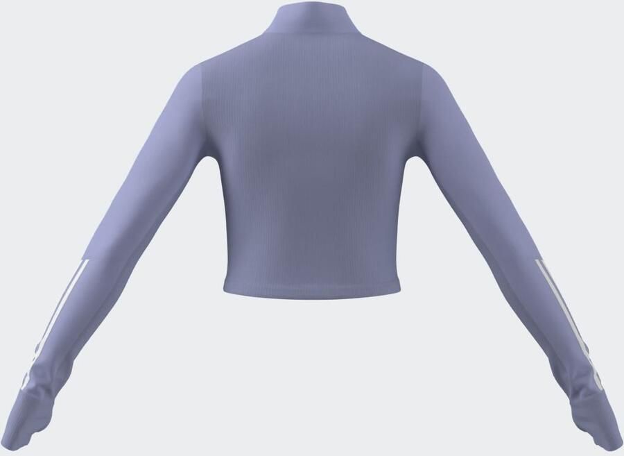 Adidas Hyperglam Rib Full Zip Top Paars- Dames Paars - Foto 15