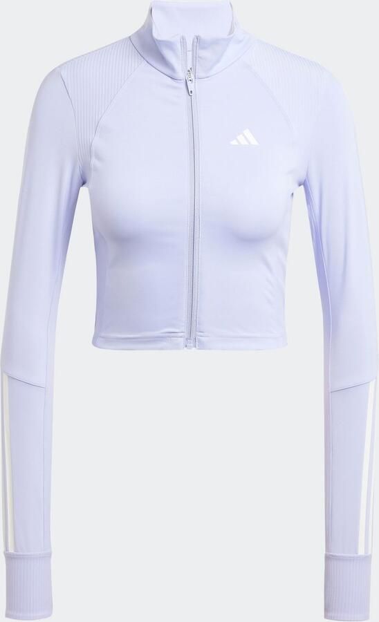 Adidas Hyperglam Rib Full Zip Top Paars- Dames Paars - Foto 16