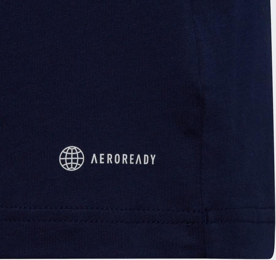 Adidas Perfor ce junior voetbalshirt donkerblauw Sport t-shirt Katoen V-hals 140 - Foto 4