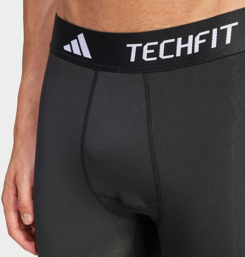 Adidas TECHFIT Compression Training 3-Stripes Lange Legging Zwart- Heren Zwart