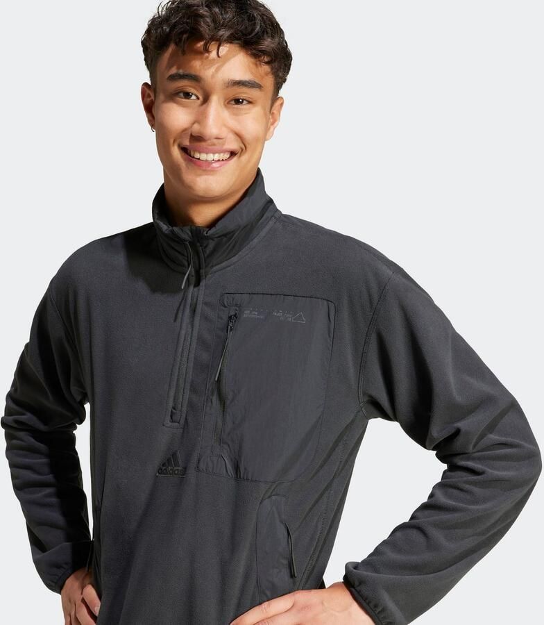 Adidas City Escape Polar Fleece Jack met Halflange Rits Zwart- Heren Zwart