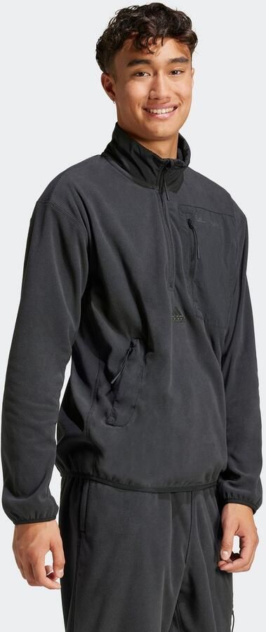 Adidas City Escape Polar Fleece Jack met Halflange Rits Zwart- Heren Zwart - Foto 6