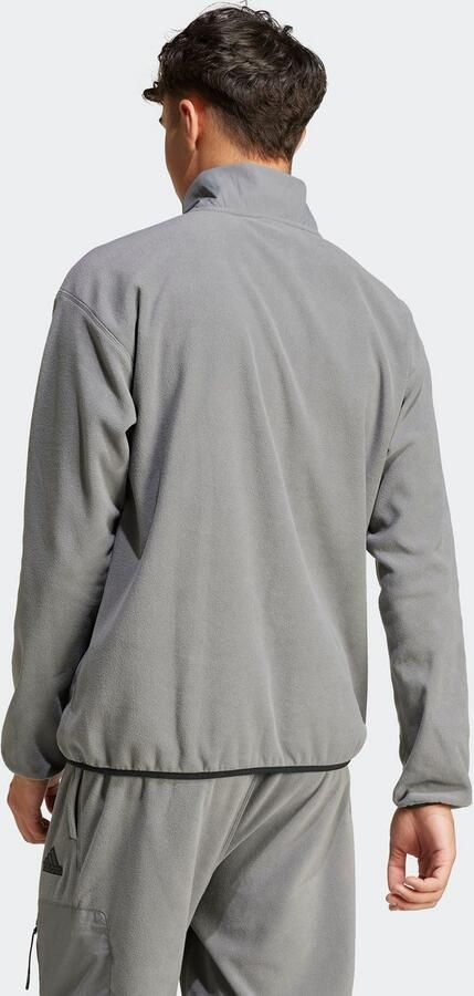 Adidas City Escape Polar Fleece Jack met Halflange Rits Grijs- Heren Grijs - Foto 5